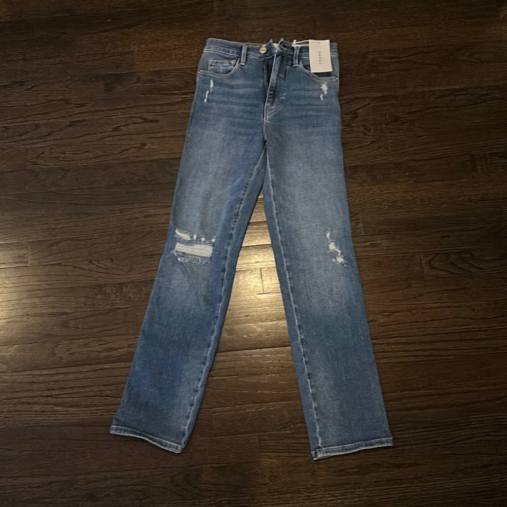 NWT FRAME Le Sylvie Slender Straight Ankle Jeans Size 24